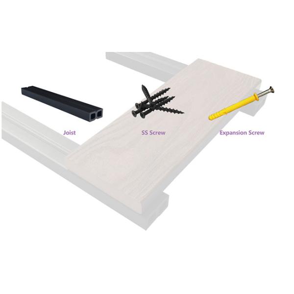 134*24mm 38% HDPE Solid Wood Decking Board FSC Light Grey High Strength