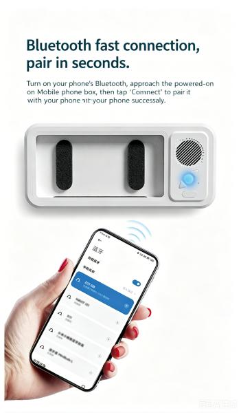 IPX6 Waterproof Shower Phone Holder with Bluetooth 5.3 Speaker, 12H Playtime, Touch Screen, Wall Mount