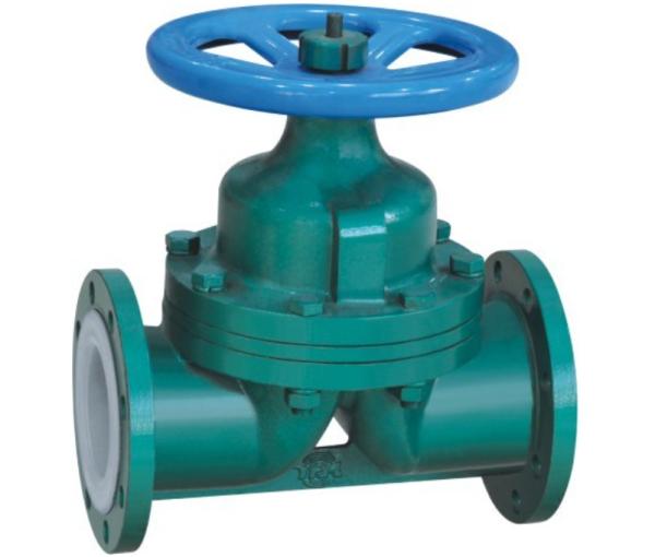 Fluoroplastic PTFE Lined Diaphragm Valve Casted Steel Pneumatic Operated