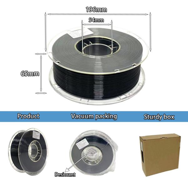 High Quality PETG 3D Printer Filament with 110℃ Temperature Resistance Good Toughness and High Hardness for 3D Printing