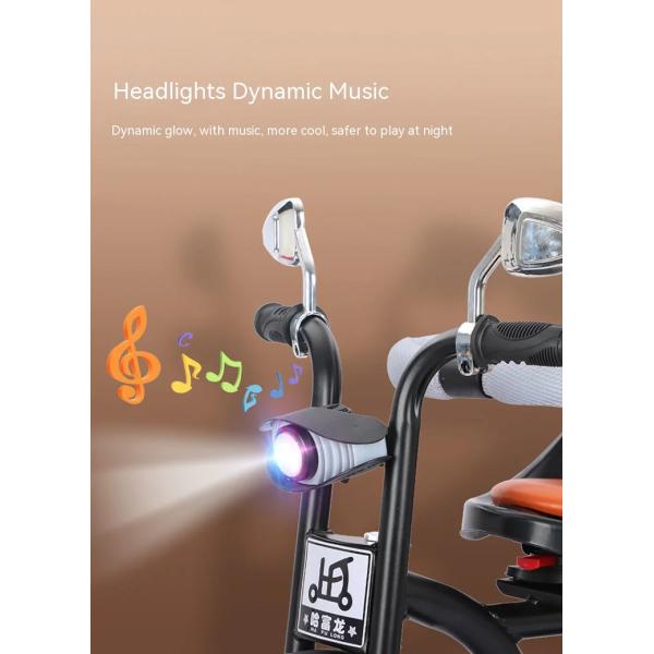 2-6 лет Дети трехколесный велосипед Двухместный трехколесный велосипед с легкой музыкой