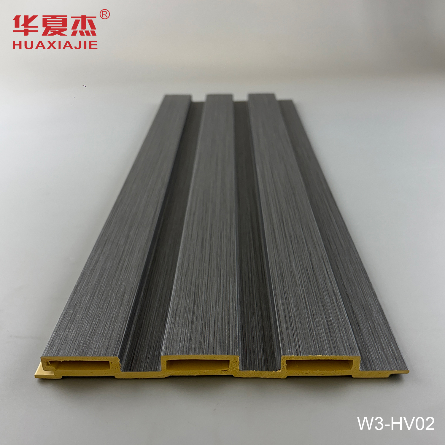 Wholesale Dark Grey Moisture-proof Durable WPC Fluted Wall Panel with Flat Surface for Wall Decoration
