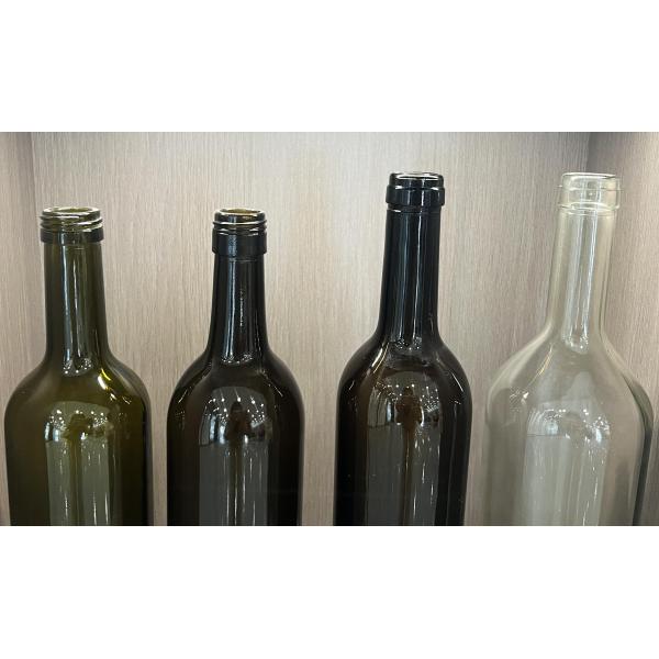 Industrial Beverage 750ml Clear Round Bordeaux Red Fruit Wine Bottles with Cork Caps