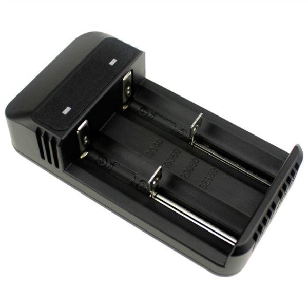 Portable Black 26650 2 Bay Battery Charger 3.7V 1.2V AA AAA Smart Charger