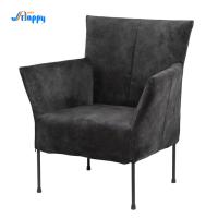 Silla de brazos acentuada tapizada contemporánea estructura estable con marco metálico Dc-7383
