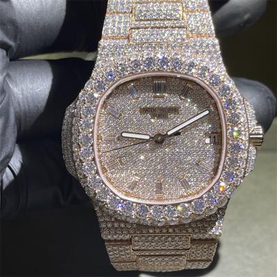 Homens brilhantes redondos Hip Hop Diamond Watches do ODM de Bling Diamond Watch do corte