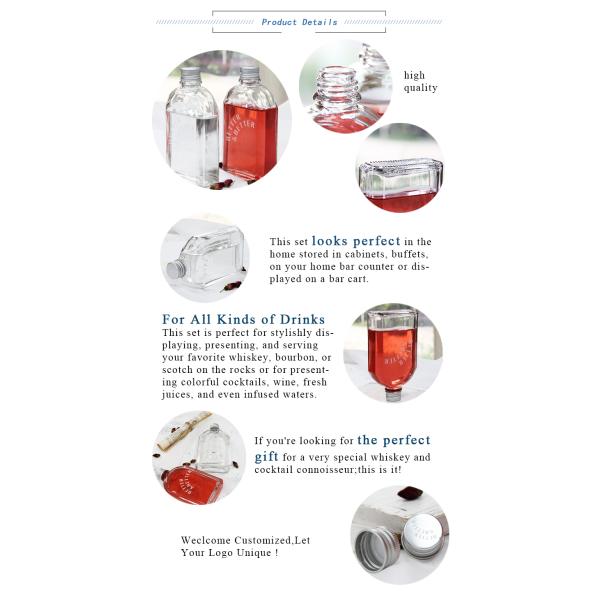Top Quality Thickening Cold Beverage Liquor Glass Bottle With Aluminum Lid