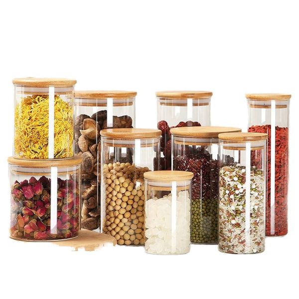 10oz Modern Design Airtight Glass Jars Non Toxic For Home Kitchen Food Storage