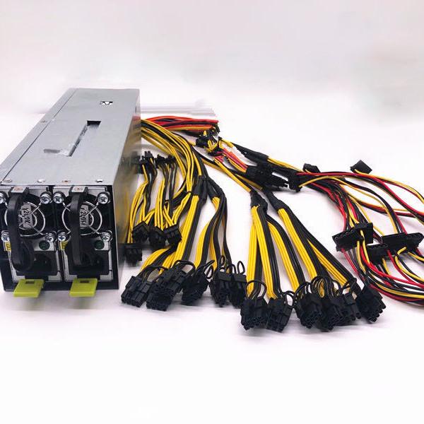 220V Server Case Machine Power Supply 90% High Efficiency ATX 2400W  Power Supply Gold Plus PSU 12 GPU