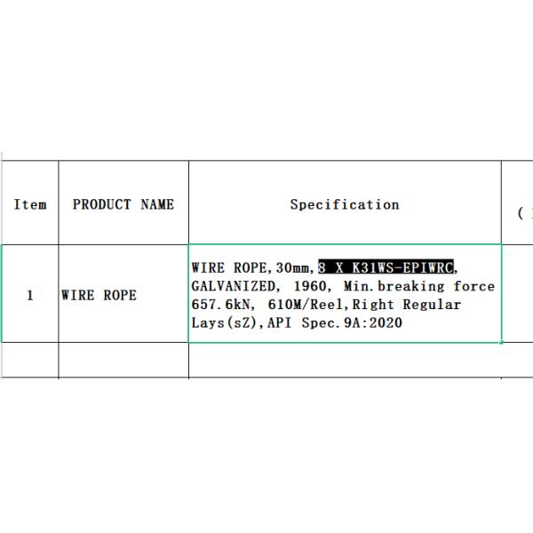 Tolerance ±1% Steel Grade Steel Galvanized Wire Rope for Elevator Equipment in Ports