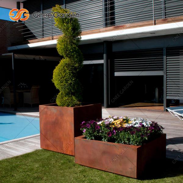 Do plantador exterior interno do metal do GV TUV caixas de janela de aço de Corten antienvelhecimento