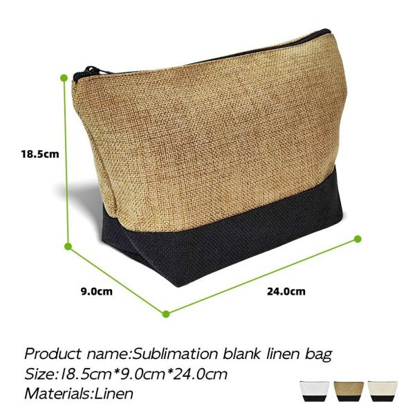 Sacs de maquillage en lin vierge pour l'impression par sublimation