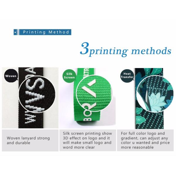 Screen Printing Polyester ID Card Holder Lanyard Vivid 3D Effect Free Samples