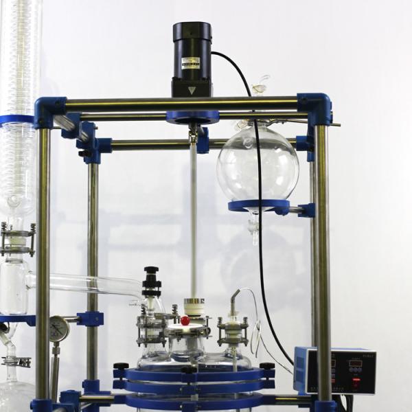 Semi-Automatic Jacketed Glass Reactor with Vacuum Degree -0.098MPa and Stainless Steel Frame
