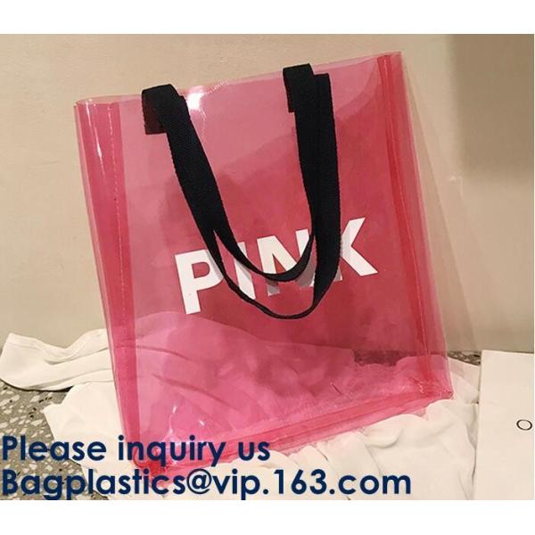 Clear Shopping Bag PVC Handbag Fashion Big Bags Jelly Package Large Transparent Tote Bag Shoulder Bag Leisure Beach Bag