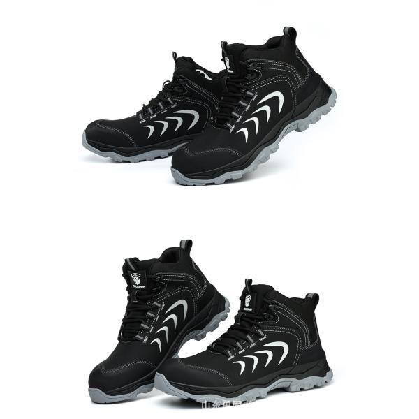 Breathable Durable Impact Resistant Security Work Boots with Steel Toe and Kevlar Midsole