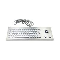 Backlit Desktop Rugged Waterproof Vandal-Proof Keyboard With Integrated Optical Trackball