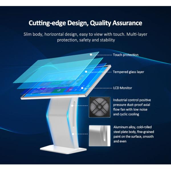 стойка пола сенсорного экрана 65 дюймов с 1080p дисплеем, дисплей киоска цифров с монитором инфракрасн андроида 4K полным HD