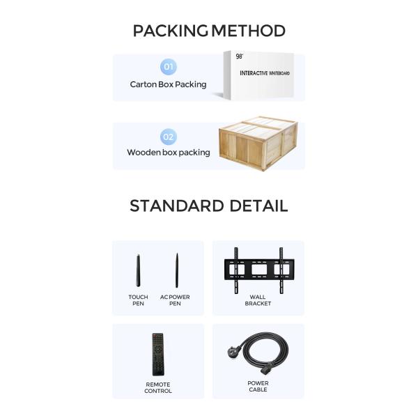 55/65/75/86/98/110 Inch LCD Screen Meeting Digital Interactive Whiteboard School Teaching Education Electronic 4K Smart Board