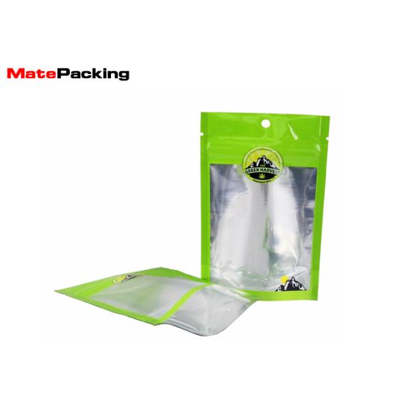 Custom Color Stand Up Plastic Pouches , Tobacco Stand Up Zipper Bags With Window