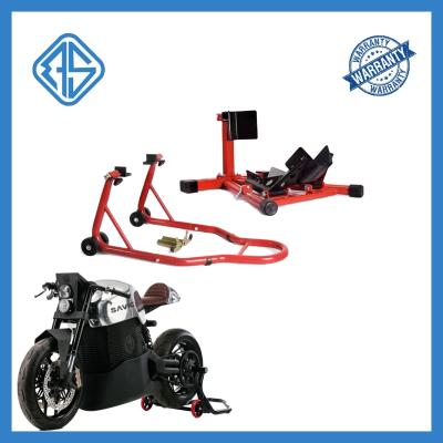 Red Motorcycle Wheel Lift Stands Jack Powder Coating Supporting