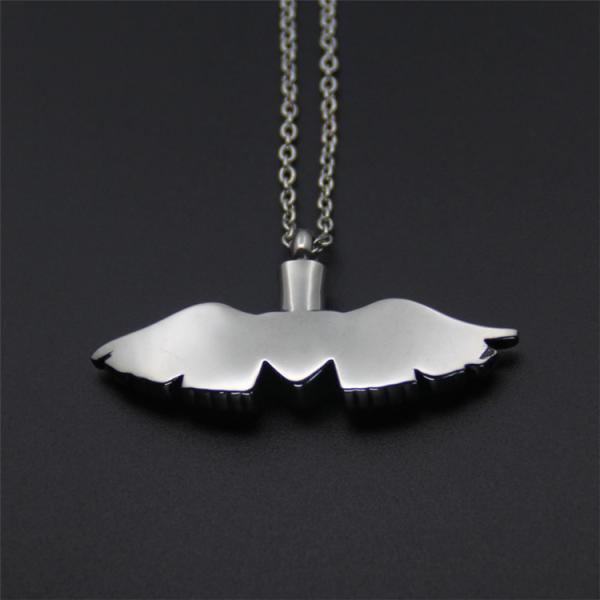 Stainless Steel Vertical Bar Necklace with CNC Inlay Technology Cremation Ash Pendant