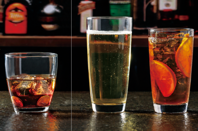 Clear lead free glassware excellent for drinks presentation in hospitality venues restaurants bars and hotels
