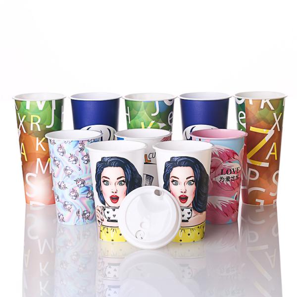 Wholesale eco friendly durable custom logo printed IML container pp drink cup disposable juice cup plastic cup coffee wi