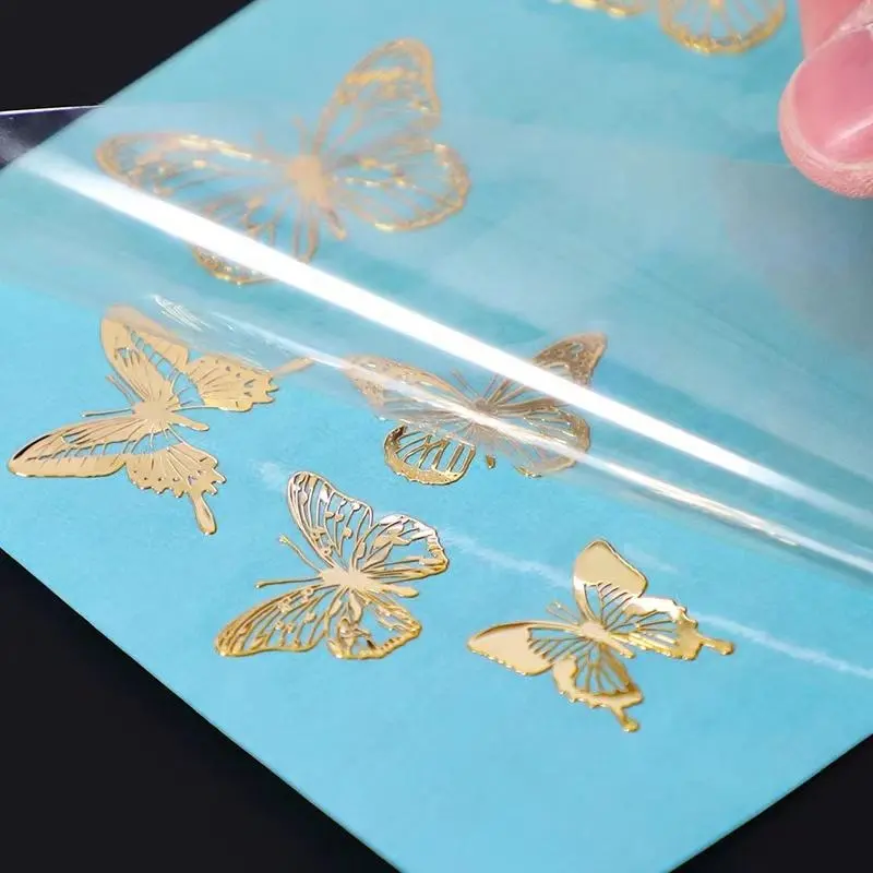 Luxury Gold Adhesive Metal Transfer Stickers Waterproof Emboss 3D Metal Sticker