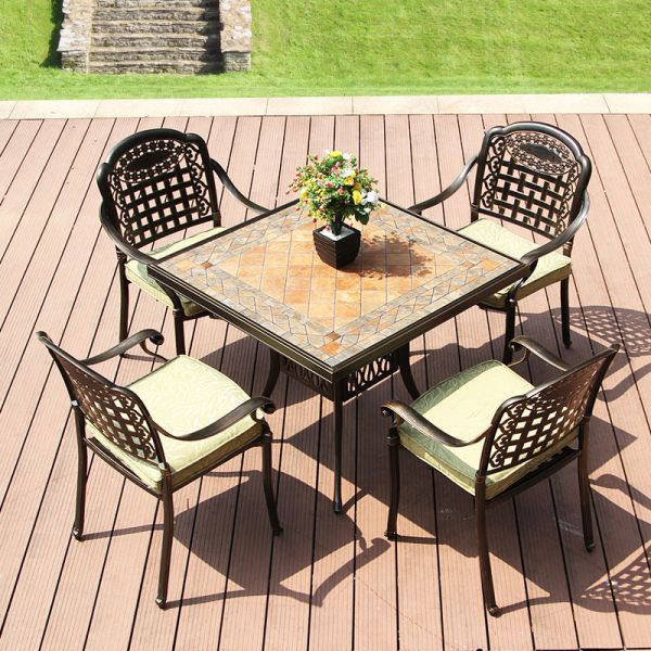 Patio Outdoor Furniture Leisure Balcony Garden Metal Table and Chairs Sets for Cafe and Dining
