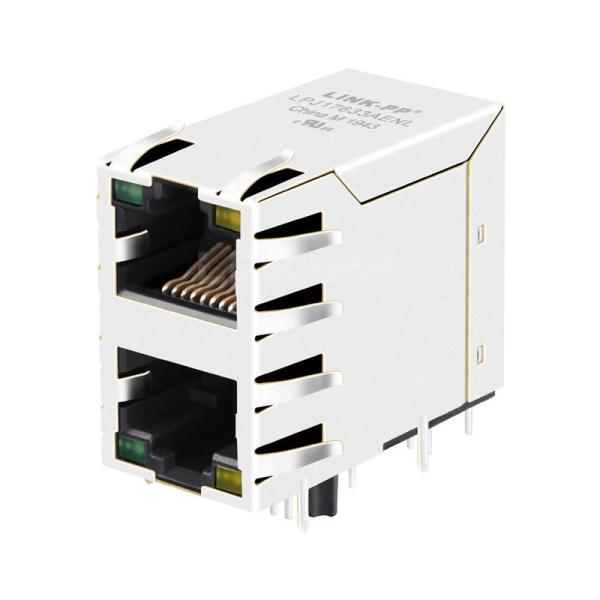 X Multiple XRJH-214-D1D-1F1-NO Compatible LINK-PP LPJ17633AENL 10/100 Base-T Green/Yellow Led 2x1 Port 90 Degree RJ45 Connector