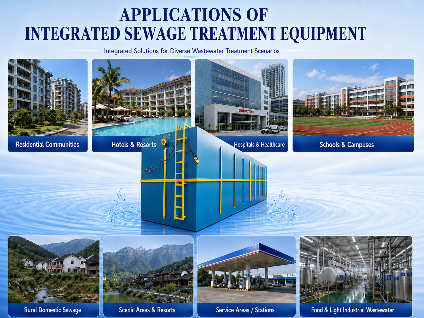 Fully Buried Integrated Wastewater Treatment Equipment Professional Solution for Car Washing Wastewater Recycle System