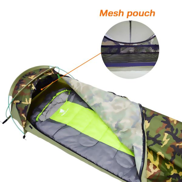 Fast Easy Setup Waterproof Coating Ultralight 1-Person Waterproof Personal Bivy Tent