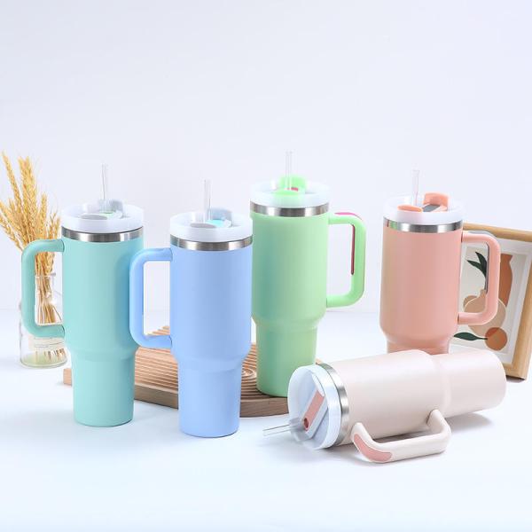 Portable 40oz Stainless Steel Travel Tumbler With Handle for General in Outdoor Sports
