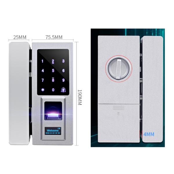 Fechadura da porta de vidro elétrica Keyless com capacidade de Big Data do teclado numérico do toque