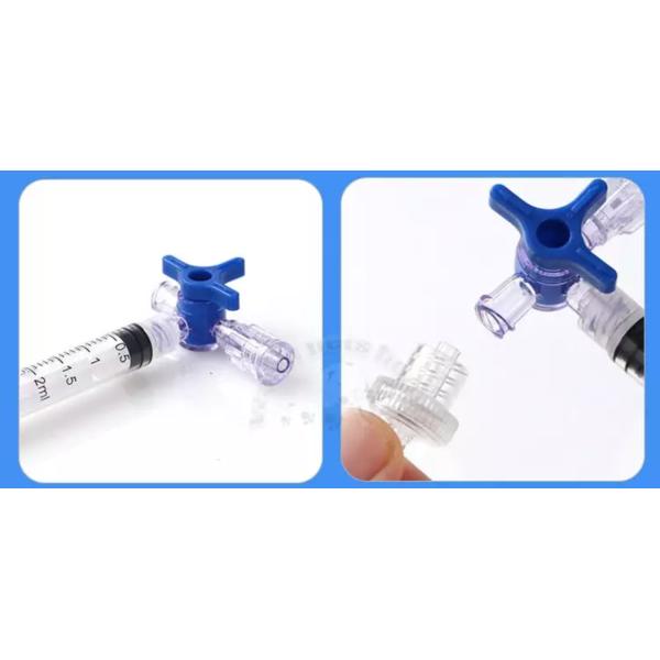 3 Way Tube Red Check Valve Connector Stopcock With Luer Lock