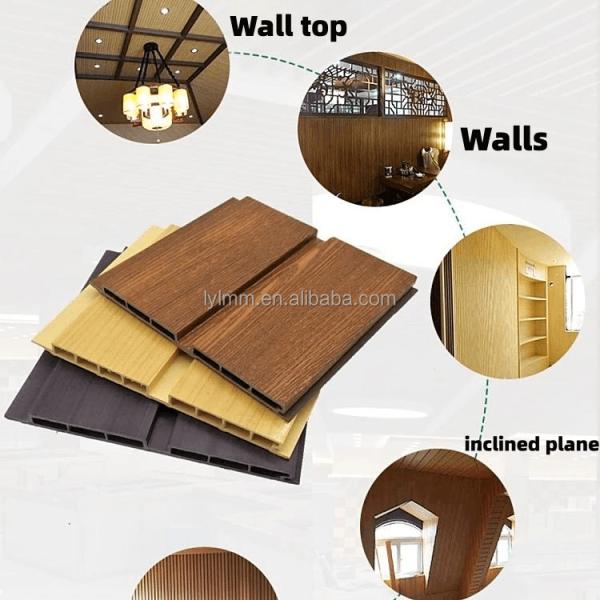 Ширина 200 мм WPC без краски Большие стеновые доски для бамбуковых деревянных стеновых панелей
