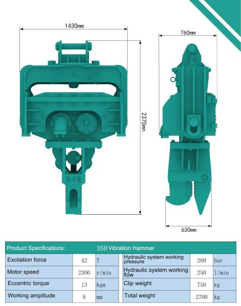 Hitachi Excavator Vibratory Pile Driver Powered By Parker Motor And SKF VA405 Bearings