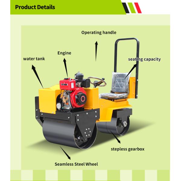 Hot Sale Small Compactor Roller Vibratory Compactor Double Drum Roller Mini Road Roller Price