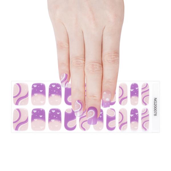Hot Sell Non-Toxic New Beauty Semi cured Gel nail sticker Wholesale gel nail art Nail Supplies