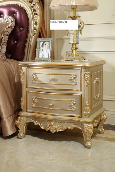 Luxury Classic Bedroom Furniture Bed sets Golden painting Wood and high end of fabric Headboard factory direct Price