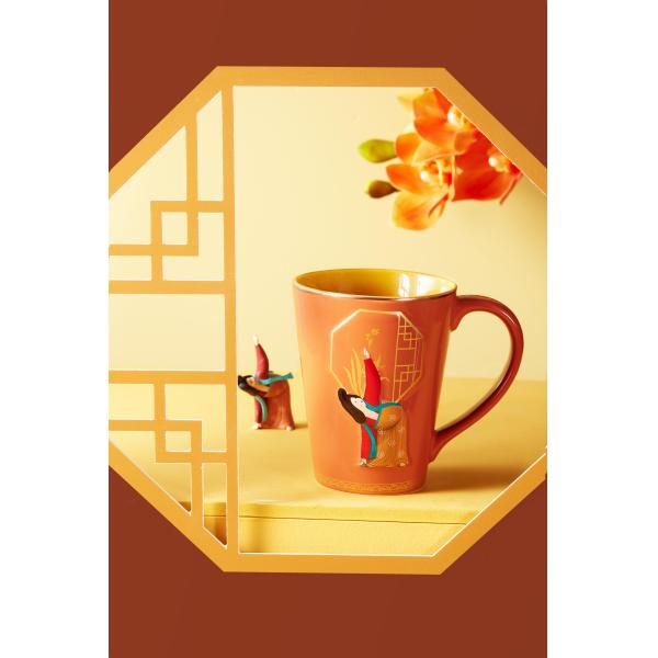 Керамическая большая емкость рельефная чашка для кофе и чая 3D принт для йоги в китайском стиле