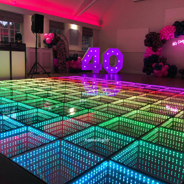 Venda Quente Light Up LED Piso de Dança Casamento Portátil LED 3D Espelho Piso de Dança
