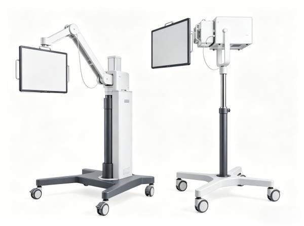 Mobile Vertical X-ray Bucky Stand - Adjustable Height DR Panel Holder for Hospital/Clinic