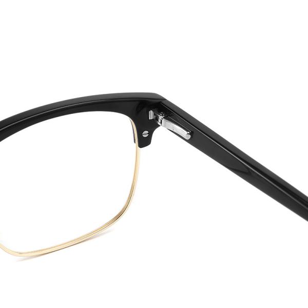 Square Men'S Acetate Metal Glasses Designer Non Prescription Clear Lens