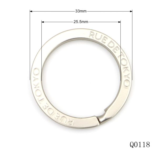 OEM ODM Split Key Ring 1 Inch Steel Key Rings With Design Text