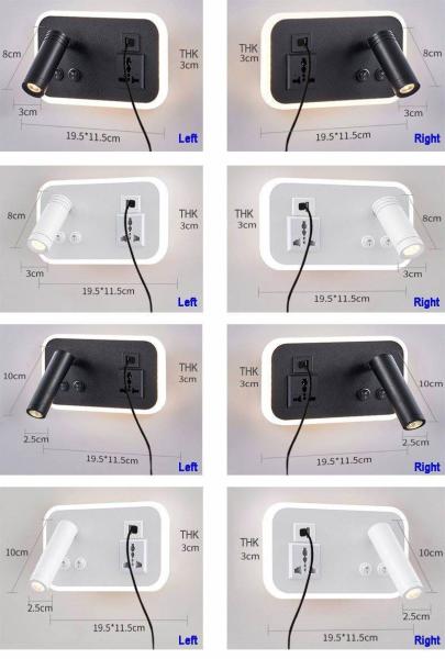 Multifunctional hotel villa apartment reading wall lamp USB Type-C wireless charger socket bedside light bedroom lamp