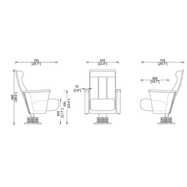 Отлитые в форму ПУ посадочные места театра аудитории валика пены с прибором подачи воздуха