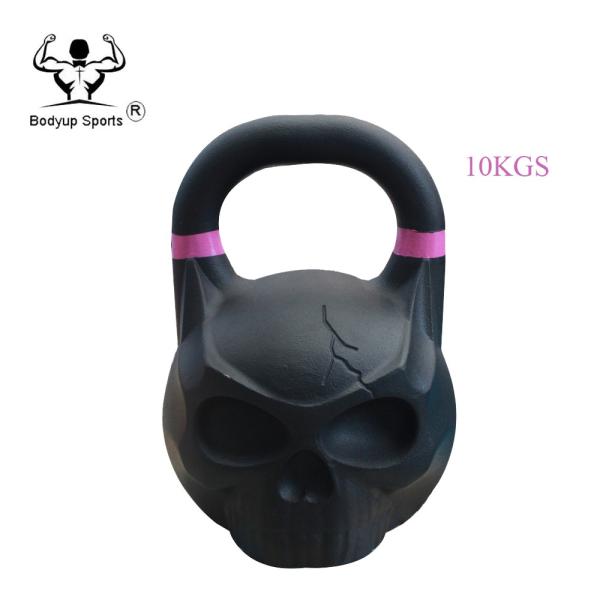 Competition Powder Painting Iron Skull Kettlebell / Power Training Skull Kettlebell