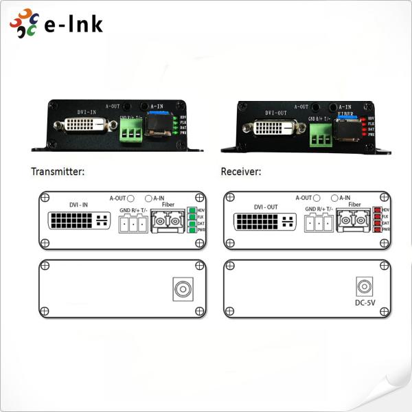 多機能DVI + 1Ch双方向ステレオオーディオ + 1Ch RS232 オーバー ファイバー オプティック エクステンダー
